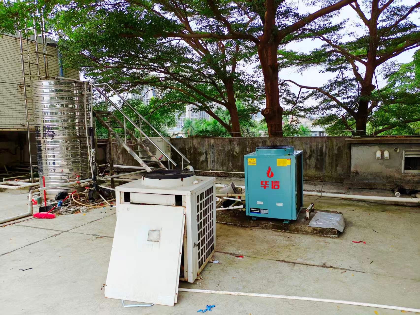 东莞黄江电子厂热水改造｜旧设备更换毕信 5 匹空气能案例